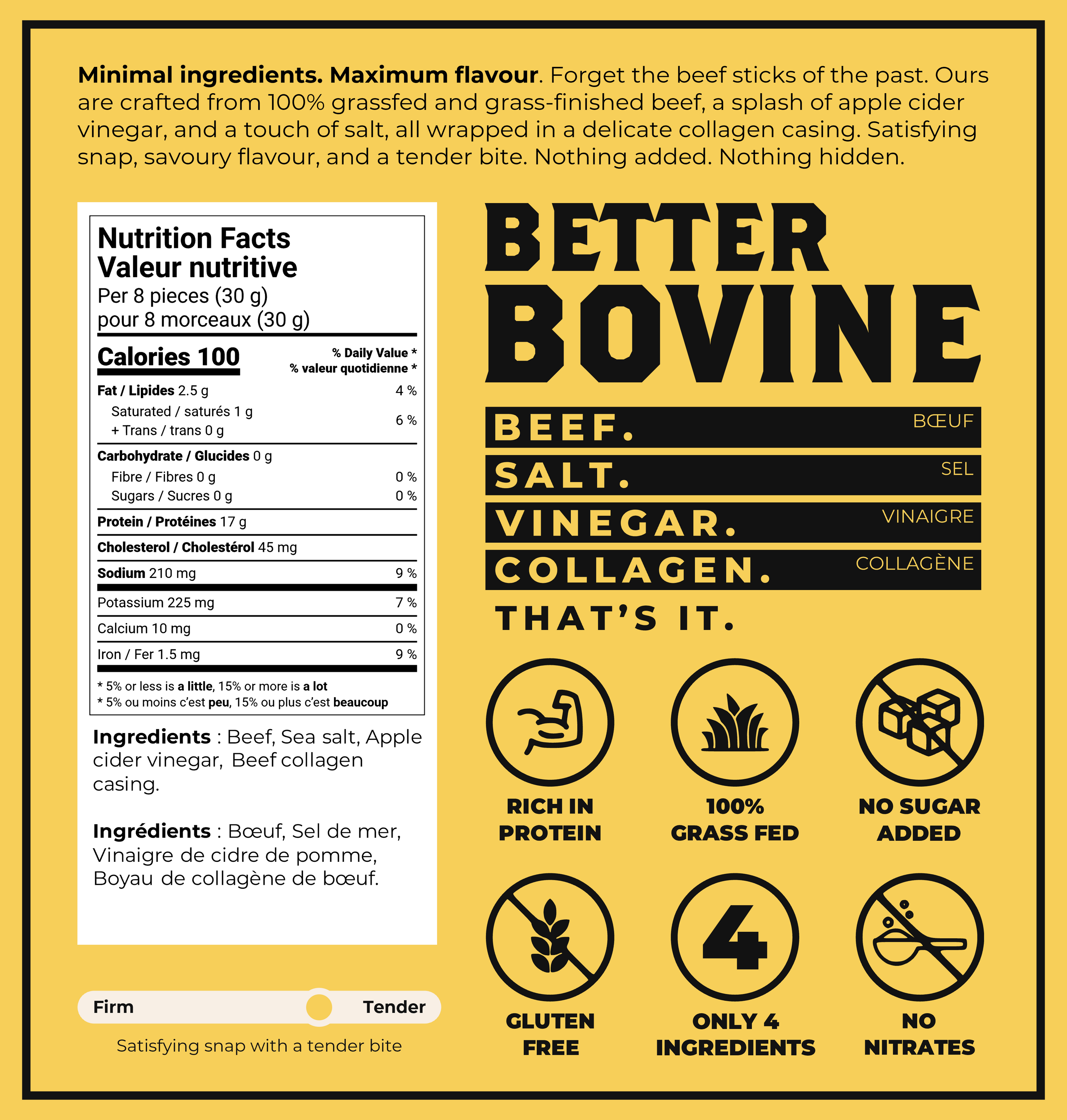 100% Grass-fed Beef Sticks