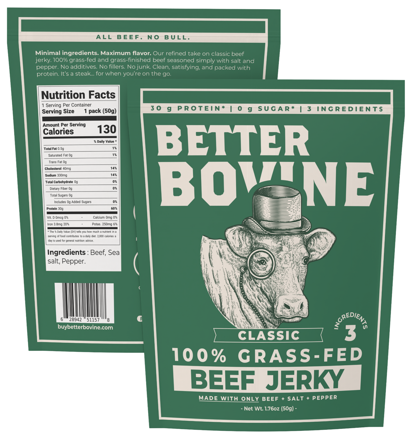 100% Grass-fed Beef Jerky