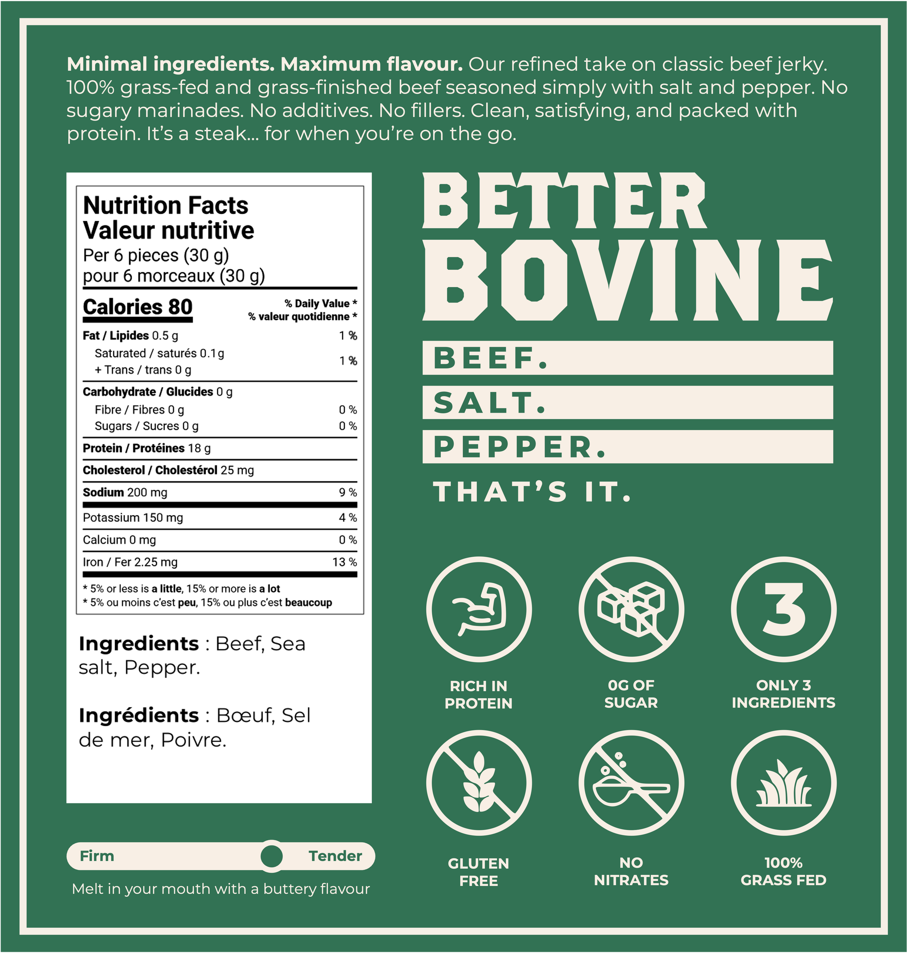 100% Grass-fed Beef Jerky